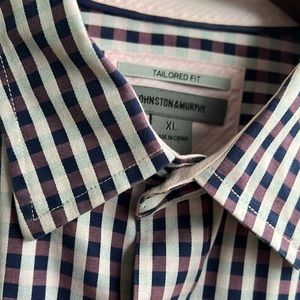 12. Johnston & Murphy Long Sleeve Tailored Fit Plaid